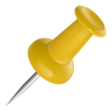 Beyaz arkaplanda izole edilmiş iğne itme illüstrasyon kavramı