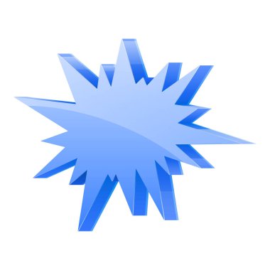 Beyaz arkaplanda izole edilmiş yüksek detaylı üç boyutlu konuşma baloncuğunun vektör çizimi.