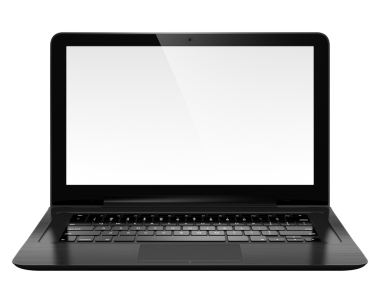 Çağdaş dizüstü bilgisayarın şeffaf arkaplanda izole edilmiş boş ekran görüntüsü