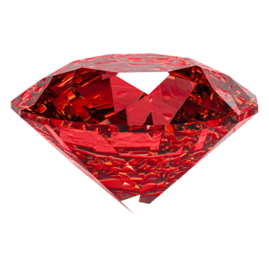 Şeffaf arkaplanda 3 boyutlu kırmızı yakut çizimi