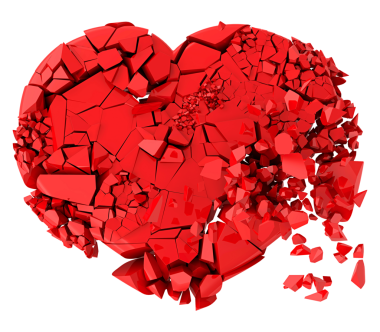 Kırmızının kalbi yere düştü ve paramparça oldu.