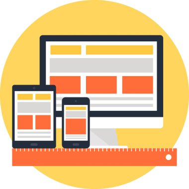 Vektör çizim duyarlı web tasarım düz kavramı.
