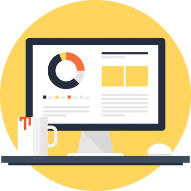 Office düz tasarım konsepti vektör çizim.