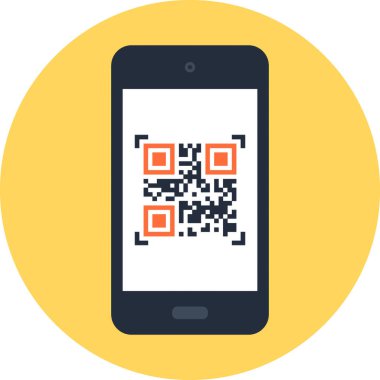 Qr kod okuyucu düz tasarım konsepti vektör çizim.