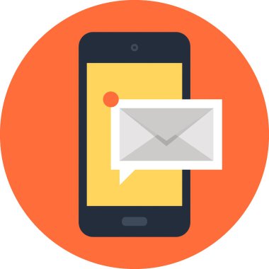 Mobil e-posta düz tasarım konsepti vektör çizim.