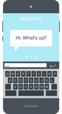 Cep telefonu kullanıcı arayüzünün düz vektör çizimi