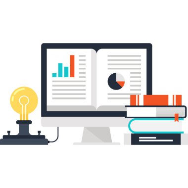 İş eğitimi kavramının soyut düz vektör çizimi. Mobil ve web uygulamaları için elementler.