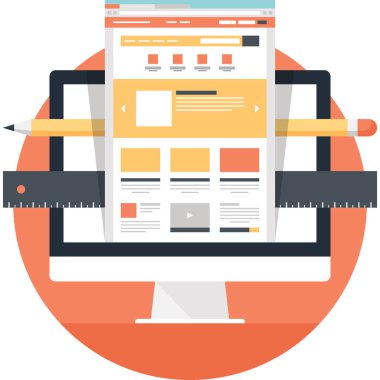 web tasarım ve geliştirme kavramları soyut düz vektör Illustration. öğeler için mobil ve web uygulamaları.