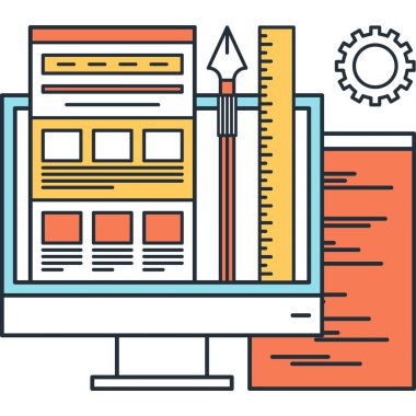 Çağdaş düz çizgi vektör çizim simgesi tasarım konsepti. Mobil cihazlar için simge ve web grafik. Düz çizgi sembolü, logo yaratıcı kavramı. Basit ve temiz düz çizgi piktogram