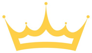 Beyaz arkaplanda izole edilmiş altın taç vektör illüstrasyon kavramı