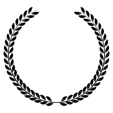 Beyaz arkaplanda izole edilmiş altın defne çelengi vektör illüstrasyon kavramı