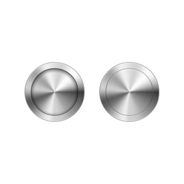 Metalik düğmenin yüksek detaylı vektör çizimi