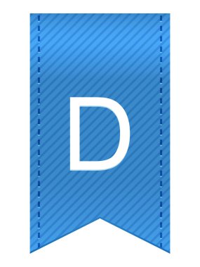 Beyaz arkaplanda izole edilmiş mavi kurdele illüstrasyon kavramı