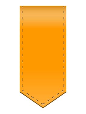 Beyaz arkaplanda izole edilmiş turuncu kurdele illüstrasyon kavramı