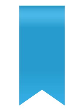 Beyaz arkaplanda izole edilmiş mavi kurdele illüstrasyon kavramı