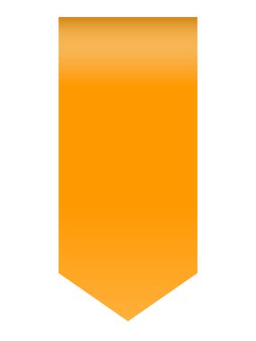 Beyaz arkaplanda izole edilmiş turuncu kurdele illüstrasyon kavramı