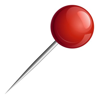 Beyaz arkaplanda izole edilmiş iğne itme illüstrasyon kavramı