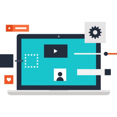 soyut vektör çizim uygulaması geliştirme düz tasarım konsepti.