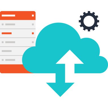 Düz tasarım konsepti bulut vektör çizim.