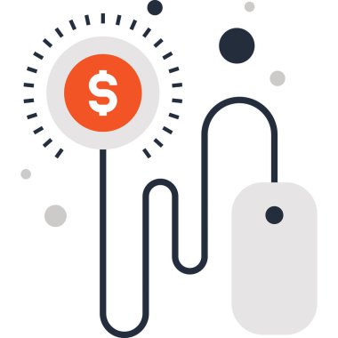 Vektör çizim tıklatın düz tasarım konsepti başına ödeme.