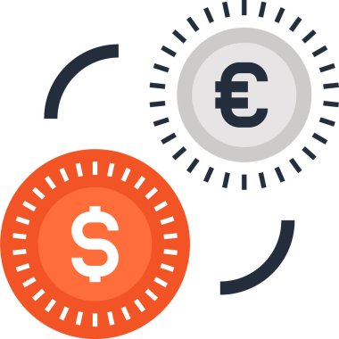 Döviz kuru düz tasarım kavramının vektör çizimi.