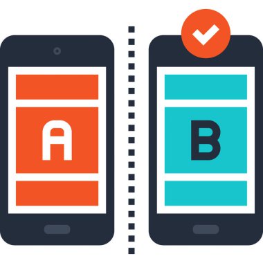 Düz tasarım konsepti test ab vektör çizim.