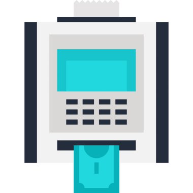 Atm düz tasarım konsepti vektör çizim.