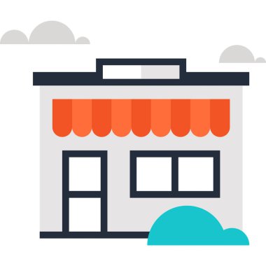 mağaza düz tasarım konsepti tasarlamak vektör çizim.