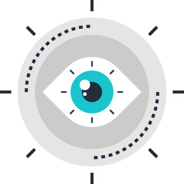 stratejik vizyon düz tasarım konsepti tasarlamak vektör çizim.