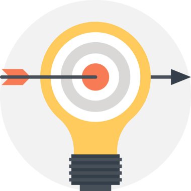 Vektör çizim tanımlayın hedef düz tasarım konsepti.