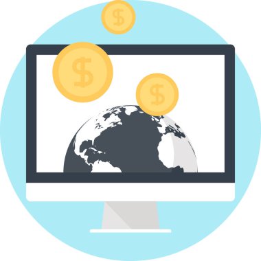 Elektronik iş yassı tasarım kavramının vektör illüstrasyonu.