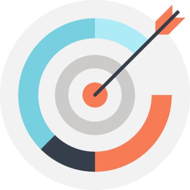 Düz tasarım konsepti hedefleme vektör çizim.