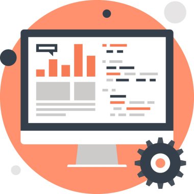 Vektör çizim iş teknoloji düz tasarım konsepti.