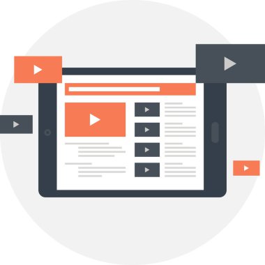 Video pazarlama düz tasarım konsepti vektör çizim.