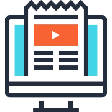 Çağdaş düz çizgi vektör çizim simgesi tasarım konsepti. Mobil cihazlar için simge ve web grafik. Düz çizgi sembolü, logo yaratıcı kavramı. Basit ve temiz düz çizgi piktogram