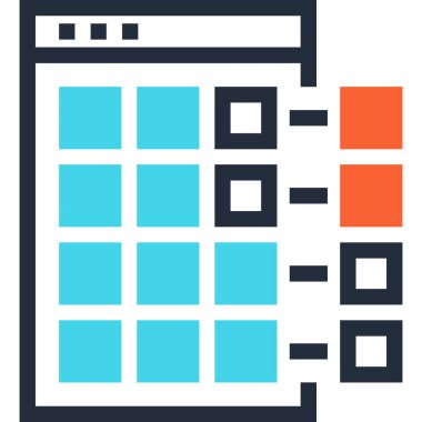 Çağdaş düz çizgi vektör çizim simgesi tasarım konsepti. Mobil cihazlar için simge ve web grafik. Düz çizgi sembolü, logo yaratıcı kavramı. Basit ve temiz düz çizgi piktogram