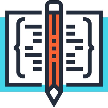 Çağdaş düz çizgi vektör çizim simgesi tasarım konsepti. Mobil cihazlar için simge ve web grafik. Düz çizgi sembolü, logo yaratıcı kavramı. Basit ve temiz düz çizgi piktogram