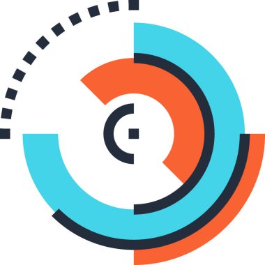 Çağdaş düz çizgi vektör çizim simgesi tasarım konsepti. Mobil cihazlar için simge ve web grafik. Düz çizgi sembolü, logo yaratıcı kavramı. Basit ve temiz düz çizgi piktogram