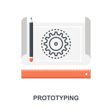 Vektör çizim prototipleme düz tasarım konsepti.