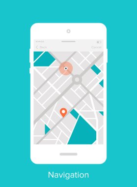 Soyut düz gezinti vektör çizim mobil UI
