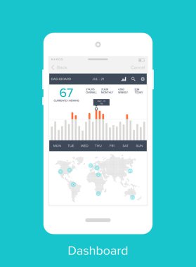 Soyut vektör çizim düz Pano mobil UI