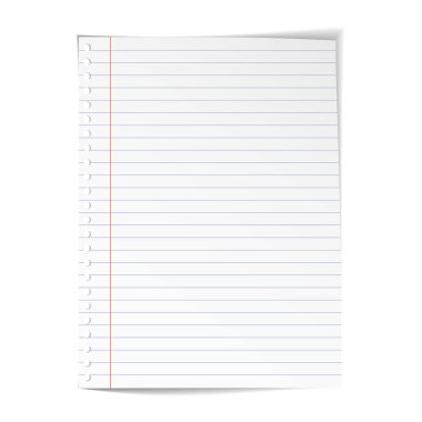 Beyaz arkaplanda izole edilmiş kağıdın vektör illüstrasyonu