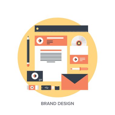 mavi arka plan üzerinde izole marka ve iş kimlik yaratma kavramı soyut düz vektör çizim.