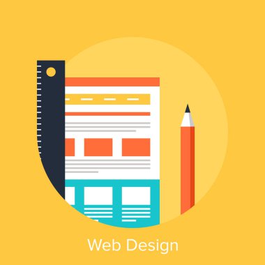 Web tasarım düz konsepti vektör çizim.