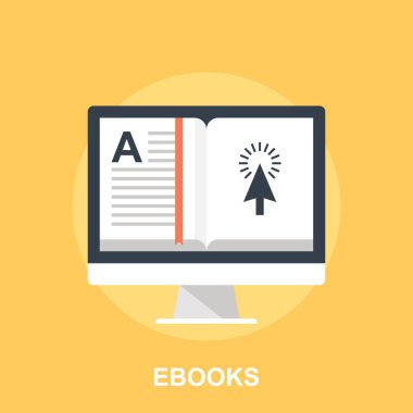 Vektör çizim ebooks düz tasarım konsepti.