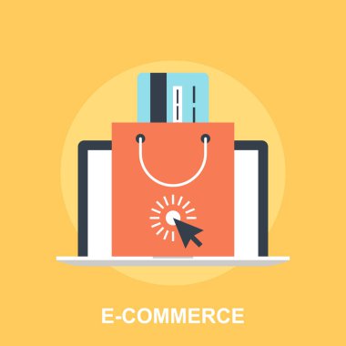 E-ticaret düz tasarım konsepti vektör çizim.