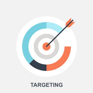 Düz tasarım konsepti hedefleme vektör çizim.