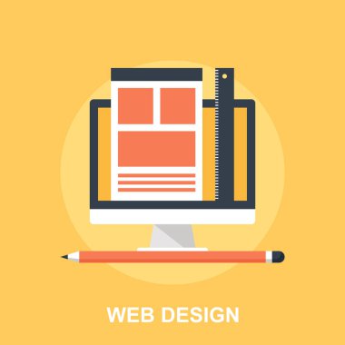 Web tasarım düz konsepti vektör çizim.