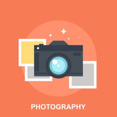 Vektör çizim Fotoğraf düz tasarım konsepti.