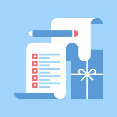 istek listesi düz tasarım konsepti tasarlamak vektör çizim.